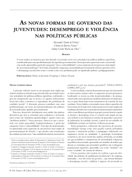 desemprego e viol&ecirc;ncia nas pol&iacute;ticas p&uacute;blicas
