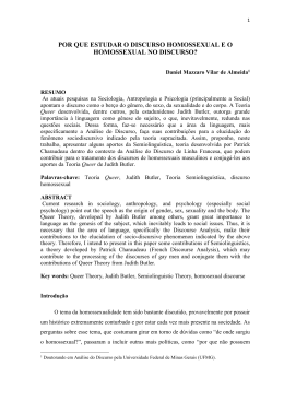 POR QUE ESTUDAR O DISCURSO HOMOSSEXUAL E