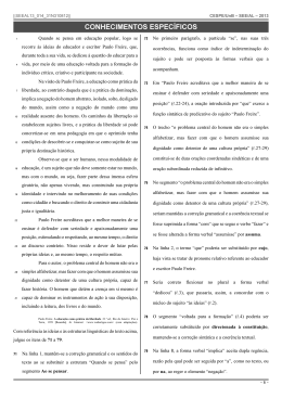 Tipo 1 - Cargo 14: PROFESSOR ESPECIALIDADE