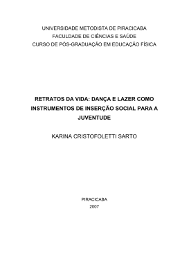 retratos da vida: dança e lazer como instrumentos de
