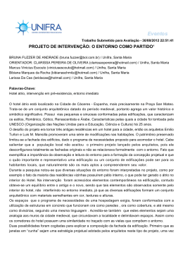 projeto de interven&ccedil;&atilde;o: o entorno como partido&sup1;