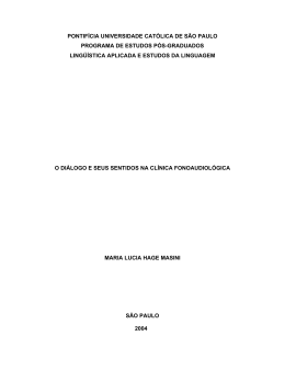 O diálogo e seus sentidos na clínica fonoaudiológica