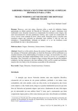 Sabedoria tr&aacute;gica no &uacute;ltimo Nietzsche