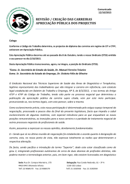 revis&atilde;o / cria&ccedil;&atilde;o das carreiras aprecia&ccedil;&atilde;o p&uacute;blica dos projectos