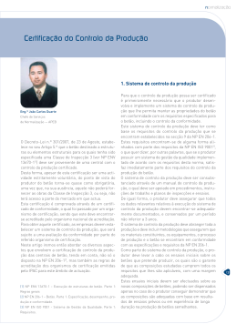 Artigo "Certifica&ccedil;&atilde;o do Controlo da Produ&ccedil;&atilde;o"
