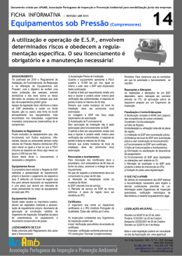 Equipamentos sob Press&atilde;o (compressores)