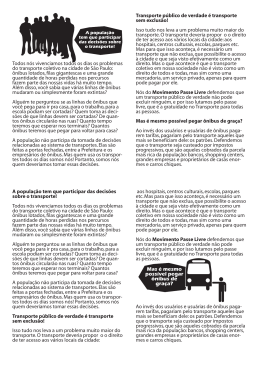 Todos n&oacute;s vivenciamos todos os dias os problemas do transporte