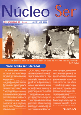 Informativo 26 - "Voc&ecirc; aceita ser liderado?"