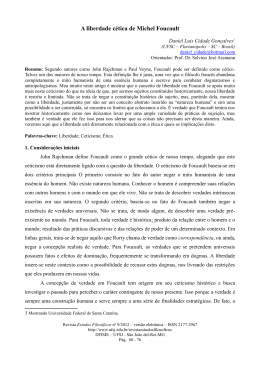 A liberdade c&eacute;tica de Michel Foucault