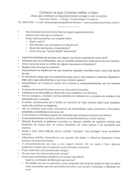 Conhecer-se para Conhecer melhor o Outro
