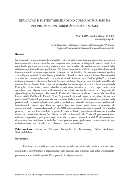 educação e sustentabilidade no curso de turismo da pucpr