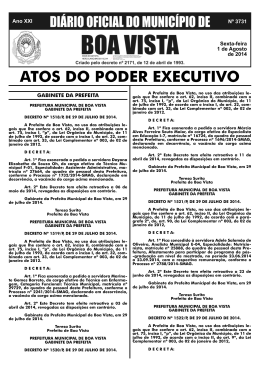 dom n&ordm; 3731.indd - Prefeitura Municipal de Boa Vista