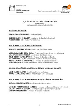 EQUIPE DA AUDITORIA INTERNA - 2011