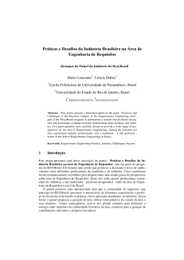 Pr&aacute;ticas e Desafios da Ind&uacute;stria Brasileira na Area - CEUR
