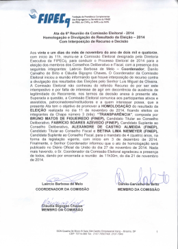 Homologa&ccedil;&atilde;o do Resultado das Elei&ccedil;&otilde;es