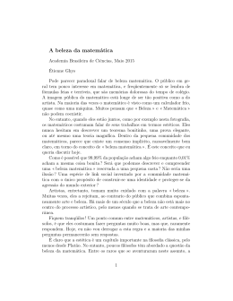 A beleza da matemática
