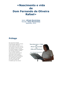 Nascimento e vida de Dom Fernando de Oliveira Rafael