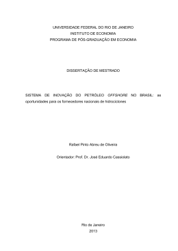 &Acirc; &ldquo;Sistema de inova&ccedil;&atilde;o da ind&uacute;stria do petr&oacute;leo offshore no Brasil