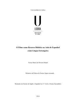 O Filme como Recurso Did&aacute;tico na Aula de Espanhol como L&iacute;ngua