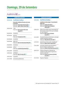 Programa&ccedil;&atilde;o Cient&iacute;fica - 29 de setembro 2013