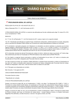 Di&aacute;rio oficial do dia 20/08/2013 PROCURADOR
