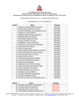Processo Seletivo 2012 &ndash; Turma de Mestrado