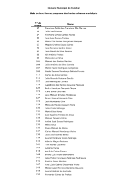 N&ordm; de ordem Nome 15 Francisco Palhinhas Francisco S&atilde;o Marcos