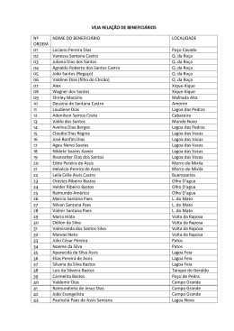 VEJA RELA&Ccedil;&Atilde;O DE BENEFICI&Aacute;RIOS N&ordm; ORDEM NOME DO