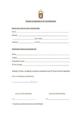 PEDIDO DE MUDANÇA DE PROPRIEDADE