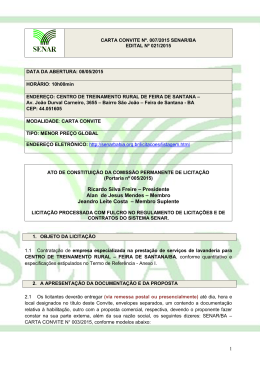 Carta Convite N&ordm; 007/2015