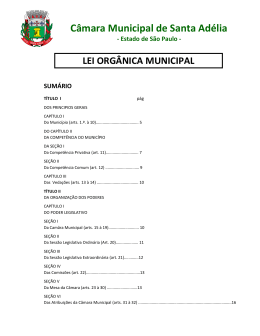 Lei Orgânica Municipal - Todos os direitos reservados