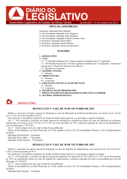 DI&Aacute;RIO DO LEGISLATIVO - 31/10/2013