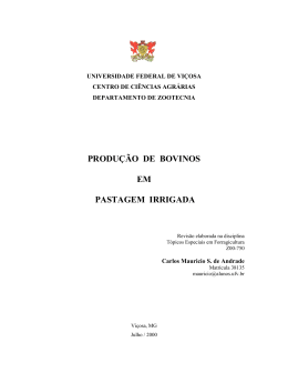 produ&ccedil;&atilde;o de bovinos em pastagem irrigada