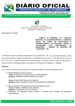 Informe 041/2015 PORTARIA N&ordm; 277/2015 NOMEIA OS MEMBROS