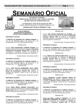 Seman&aacute;rio Oficial N&ordm; 2.292 - Prefeitura Municipal de Campina Grande