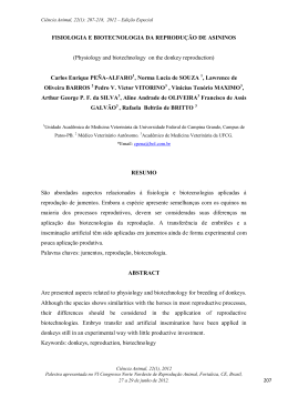 FISIOLOGIA E BIOTECNOLOGIA DA REPRODU&Ccedil;&Atilde;O DE