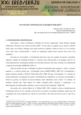 &ldquo;20 ANOS DE CONSTITUI&Ccedil;&Atilde;O: PARAB&Eacute;NS! POR QU&Ecirc;