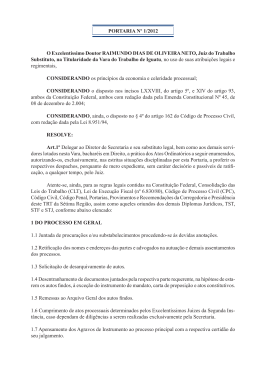 Portaria n&ordm; 1/2012 - Tribunal Regional do Trabalho 7&ordf; Regi&atilde;o