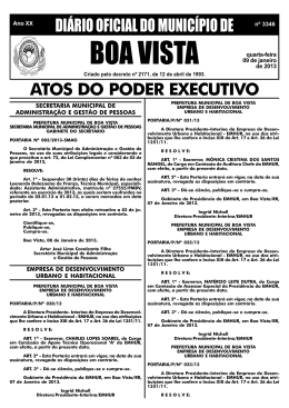 di&aacute;rio oficial do munic&iacute;pio de boa vista