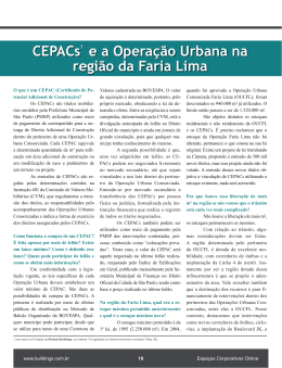 CEPACs e a Operação Urbana na região da Faria Lima