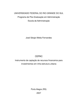 CEPAC: instrumento de captação de recursos financeiros para
