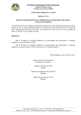 Resultado Final da Documenta&ccedil;&atilde;o e Avalia&ccedil;&atilde;o M&eacute;dica