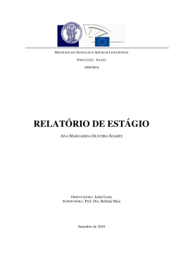 relatório de estágio - Repositório Aberto da Universidade do Porto