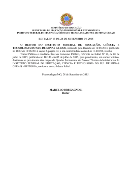 Homologa&ccedil;&atilde;o Edital 10-2015