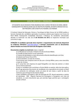 Edital 009.12 - terceira chamada