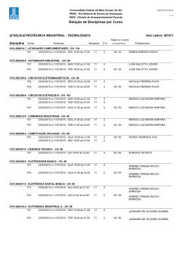 Hor&aacute;rio e Professores das Mat&eacute;rias - Ufms
