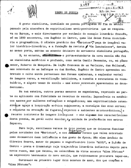 0 gosto- simbolista, instilado na poesia portuguesa do fim do