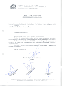 ESTADO DE SANTA cATARINA cAMARA MUNICIPAL DE