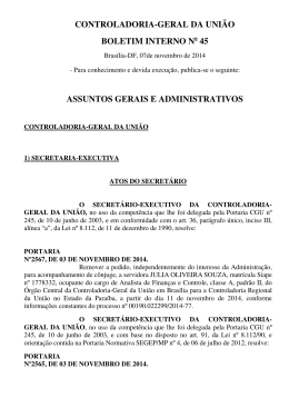 Edi&ccedil;&atilde;o n&ordm; 45, de 07 de novembro de 2014 - Controladoria