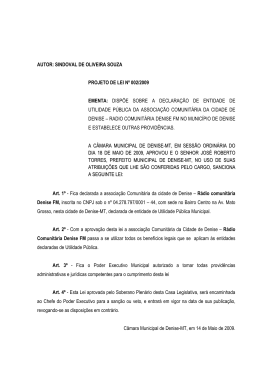 autor: sindoval de oliveira souza projeto de lei nº 002/2009 ementa